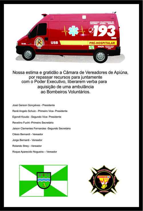 Ascurra: Bombeiros Voluntários recebem nova ambulância 1