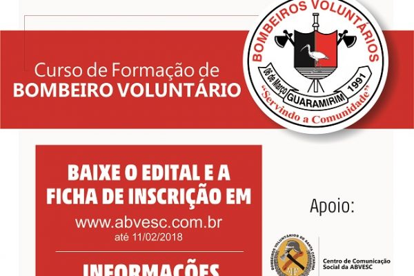 GUARAMIRIM: Corporação abre inscrições para Curso de Formação. 0