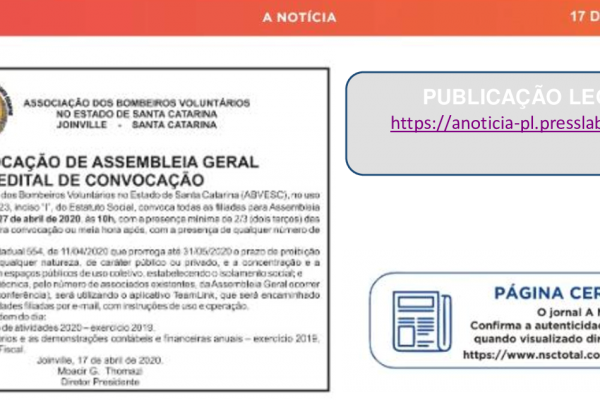 ABVESC fará assembleia geral por vídeo conferência 0